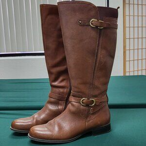 Naturalizer N5 Comfort Jennings leather wide calf tall knee-high boots size 10